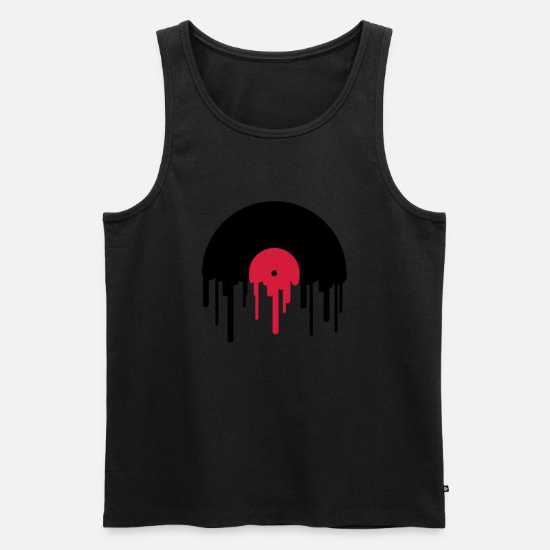 record_disc - Männer Premium Bio Tank Top - Schwarz