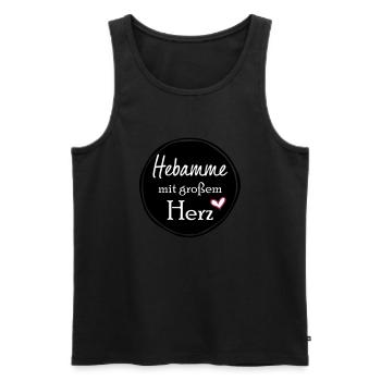 Hebamme mit großem Herz - Männer Premium Bio Tank Top - Schwarz - Vorne - Michal (187cm)