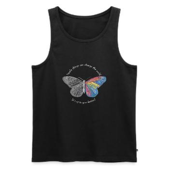 butterfly effect white - Männer Premium Bio Tank Top - Schwarz - Vorne - Michal (187cm)