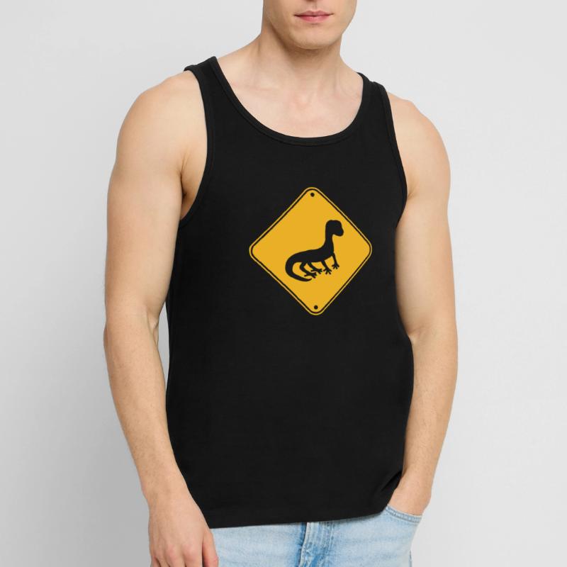 note caution warning caution shield silhouette Men's Premium Organic Tank Top