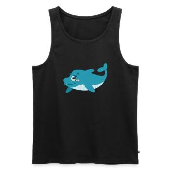 Süßer Delfin mit Rand - Männer Premium Bio Tank Top - Schwarz - Vorne - Michal (187cm)