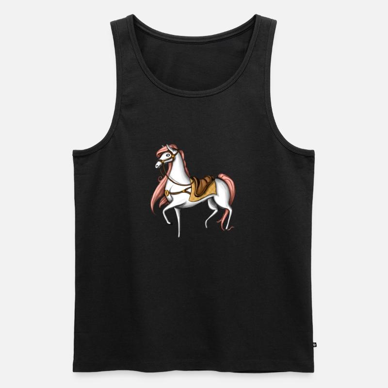 Fabelhaftes Pferd weiß - Männer Premium Bio Tank Top - Schwarz