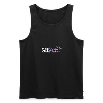 Geekette for life (Blanc) - Débardeur bio Premium Homme - noir - Devant - AI Model Male 178 light (178cm)