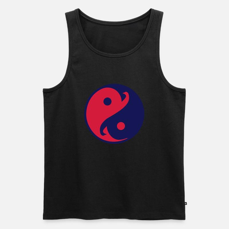 yin_yang_vec_2 de - Männer Premium Bio Tank Top - Schwarz