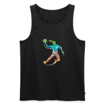 féminin de handball de - Débardeur bio Premium Homme - noir - Devant - Michal (187cm)