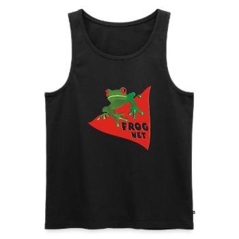 FROG net - Men's Premium Organic Tank Top - black - Front - AI Model Male 178 light (178cm)
