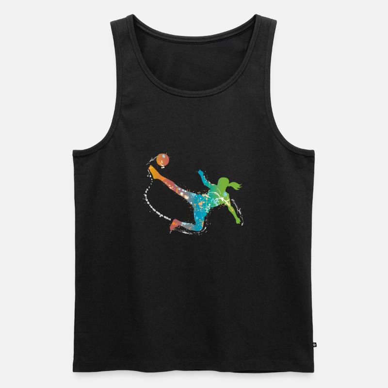 soccer female de - Männer Premium Bio Tank Top - Schwarz