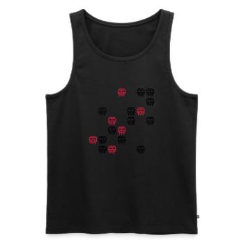 pixel skull game shot - Men's Premium Organic Tank Top - black - Front - AI Model Male 178 light (178cm)