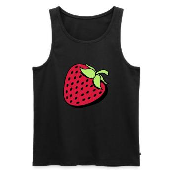 strawberry fruity delicious fruit berries hunger eat - Men's Premium Organic Tank Top - black - Front - AI Model Male 178 light (178cm)
