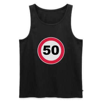 50Th anniversary 50 round birthday anniversary 3 c - Men's Premium Organic Tank Top - black - Front - Michal (187cm)