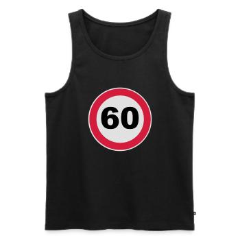 60. Geburtstag 60 Runder Geburtstag rund 3c - Männer Premium Bio Tank Top - Schwarz - Vorne - Michal (187cm)