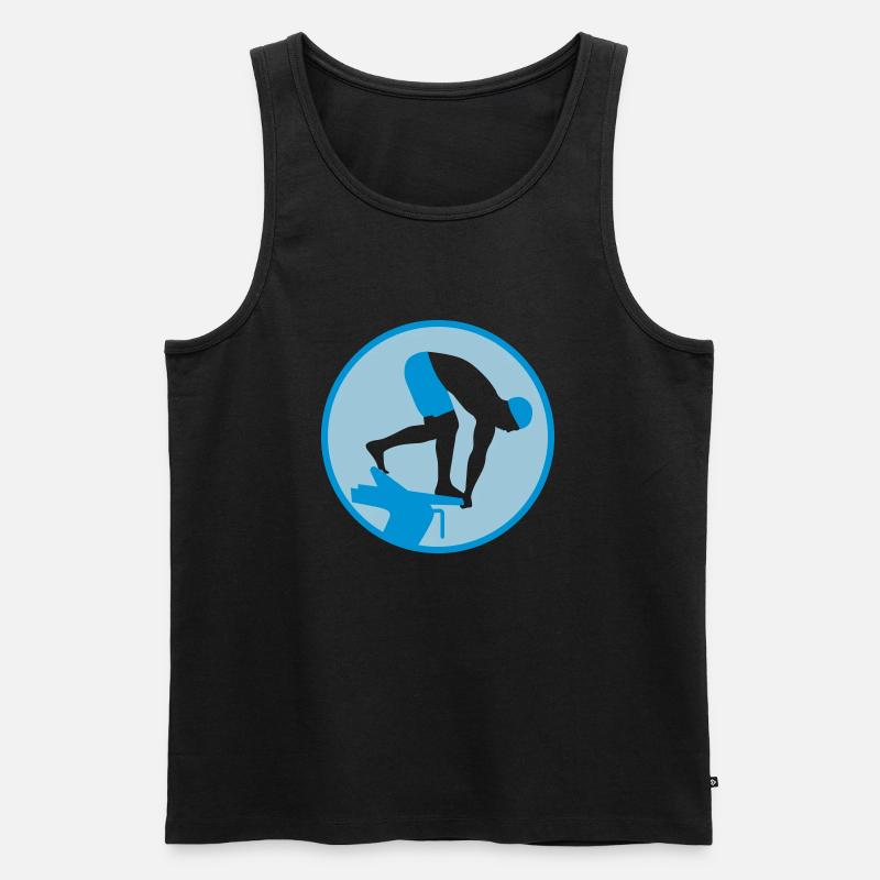 swimming_man_022013_b_2c - Débardeur bio Premium Homme - noir