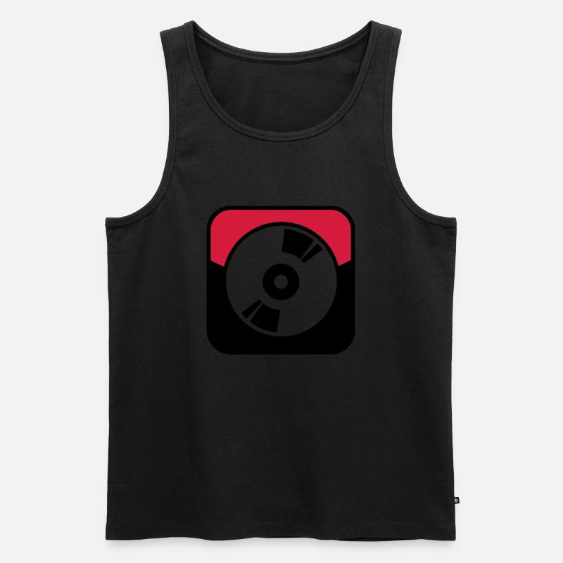 Schallplatte - Symbol - Männer Premium Bio Tank Top - Schwarz