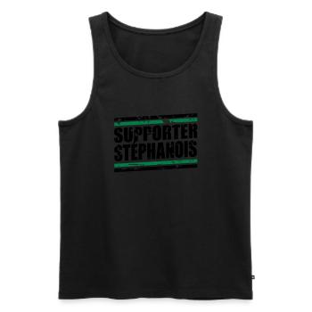 Supporter Stéphanois vintage - Débardeur bio Premium Homme - noir - Devant - AI Model Male 178 light (178cm)