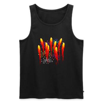 Feuer firework fire Feuerwerk - Männer Premium Bio Tank Top - Schwarz - Vorne - AI Model Male 178 light (178cm)