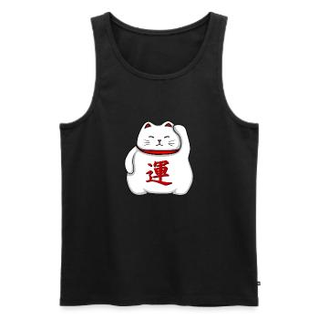 Maneki-neko - Men's Premium Organic Tank Top - black - Front - AI Model Male 178 light (178cm)