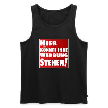 Hier könnte ihre Werbung stehen - Männer Premium Bio Tank Top - Schwarz - Vorne - Michal (187cm)