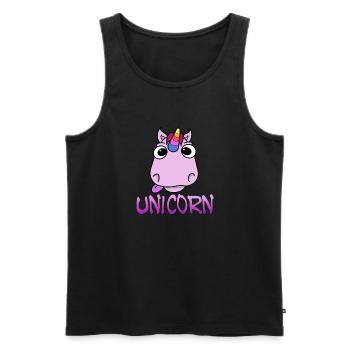Unicorn - Männer Premium Bio Tank Top - Schwarz - Vorne - Michal (187cm)