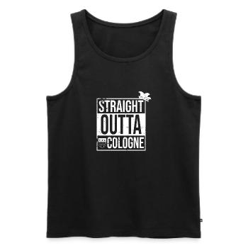 Straight Outta Cologne - Männer Premium Bio Tank Top - Schwarz - Vorne - Michal (187cm)