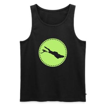 Bodensee - Männer Premium Bio Tank Top - Schwarz - Vorne - AI Model Male 178 light (178cm)
