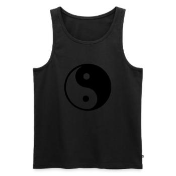 ying und yang - Männer Premium Bio Tank Top - Schwarz - Vorne - AI Model Male 178 light (178cm)