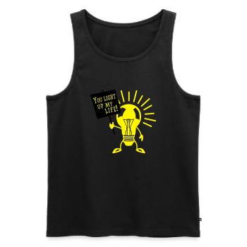 You light up my life - Männer Premium Bio Tank Top - Schwarz - Vorne - AI Model Male 178 light (178cm)