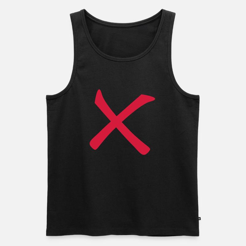 x Kreuz durchgestrichen - Männer Premium Bio Tank Top - Schwarz