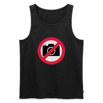 Fotografieren verboten! - Männer Premium Bio Tank Top - Schwarz - Vorne - AI Model Male 178 light (178cm)