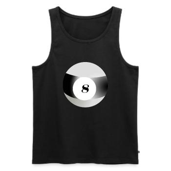 Billiard Ball 8 Black Eighth - Men's Premium Organic Tank Top - black - Front - AI Model Male 178 light (178cm)