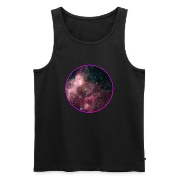 Galaxy - Space - Stars - Cosmic - Art - Universe - Men's Premium Organic Tank Top - black - Front - AI Model Male 178 light (178cm)