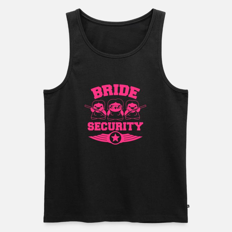 Bride Security Penguins - Männer Premium Bio Tank Top - Schwarz