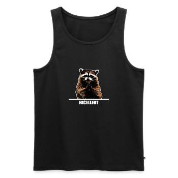 Raccoon mal pour les vêtements sombres - Débardeur bio Premium Homme - noir - Devant - Michal (187cm)