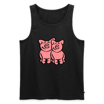 Cute Pigs - Männer Premium Bio Tank Top - Schwarz - Vorne - AI Model Male 178 light (178cm)