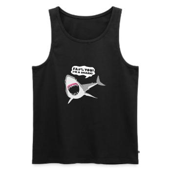 Je suis un requin! - Débardeur bio Premium Homme - noir - Devant - Michal (187cm)