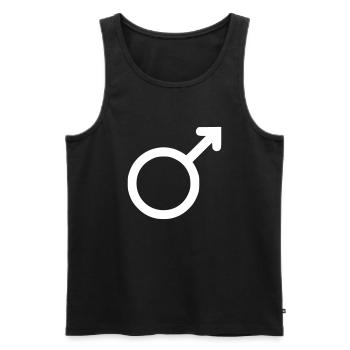 Mann Zeichen - Männer Premium Bio Tank Top - Schwarz - Vorne - AI Model Male 178 light (178cm)
