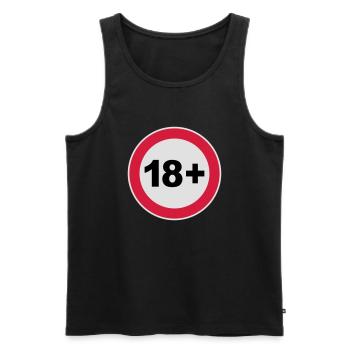 18 + / 18/18 / Eighteen / Birthday / 3c - Men's Premium Organic Tank Top - black - Front - AI Model Male 178 light (178cm)