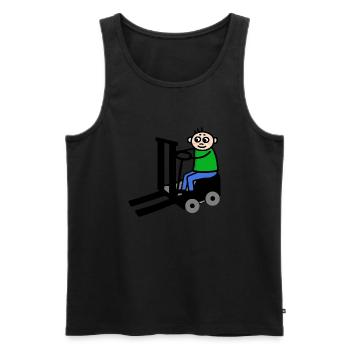 Ingénieur des ventes - Chariot élévateur - Débardeur bio Premium Homme - noir - Devant - Michal (187cm)