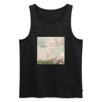 Sommer Wiese Aquarell Natur - Männer Premium Bio Tank Top - Schwarz - Vorne - AI Model Male 178 light (178cm)