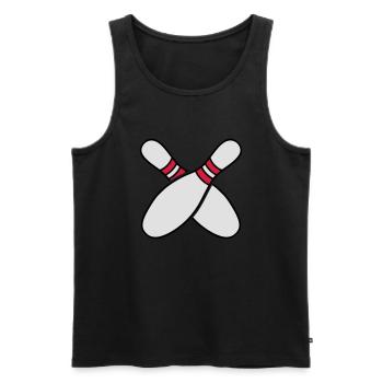 2 Bowling Pins - Männer Premium Bio Tank Top - Schwarz - Vorne - AI Model Male 178 light (178cm)