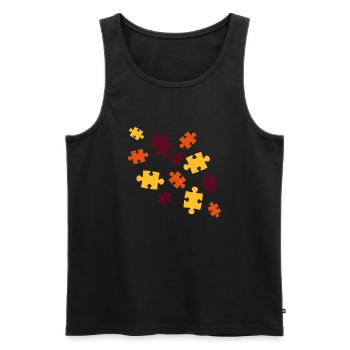 buntes puzzle muster teil puzzlespiel puzzleteil p - Männer Premium Bio Tank Top - Schwarz - Vorne - Michal (187cm)