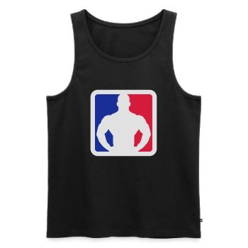 Bodybuilder Sport Logo Design - Men's Premium Organic Tank Top - black - Front - AI Model Male 178 light (178cm)