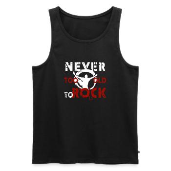 never too old to rock - Männer Premium Bio Tank Top - Schwarz - Vorne - Michal (187cm)