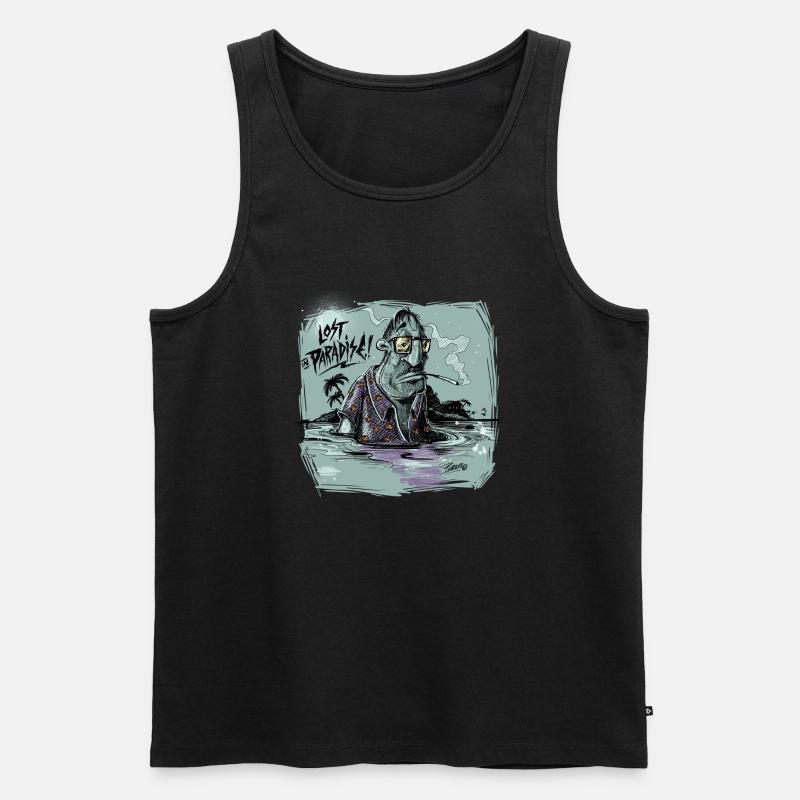 Lost in Paradise - Männer Premium Bio Tank Top - Schwarz