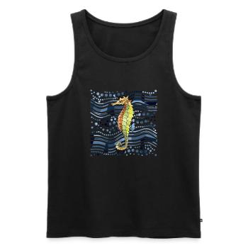 Seepferdchen - Männer Premium Bio Tank Top - Schwarz - Vorne - AI Model Male 178 light (178cm)
