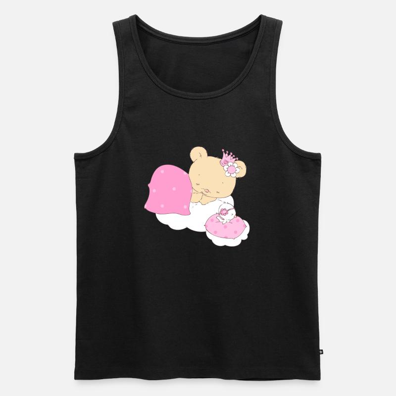 Bear princess sleeping on cloud - Men's Premium Organic Tank Top - black