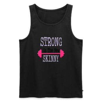 Strong - Männer Premium Bio Tank Top - Schwarz - Vorne - AI Model Male 178 light (178cm)