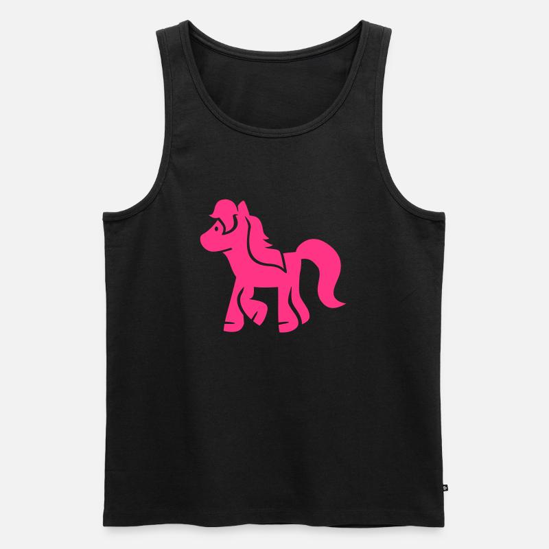 Pony - Männer Premium Bio Tank Top - Schwarz