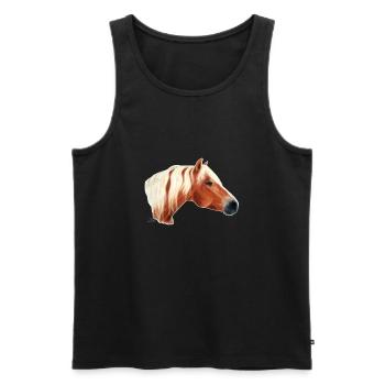 Haflinger Pferd / horse - Men's Premium Organic Tank Top - black - Front - AI Model Male 178 light (178cm)
