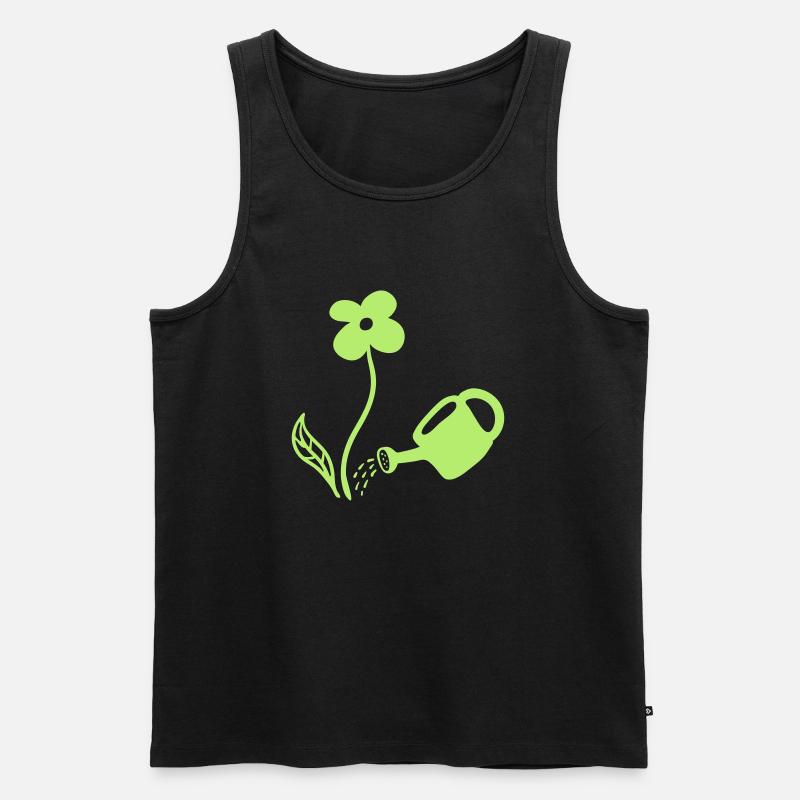 Blumen gießen - line - Männer Premium Bio Tank Top - Schwarz