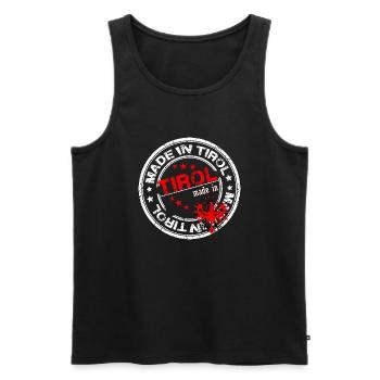Tirol - Männer Premium Bio Tank Top - Schwarz - Vorne - AI Model Male 178 light (178cm)